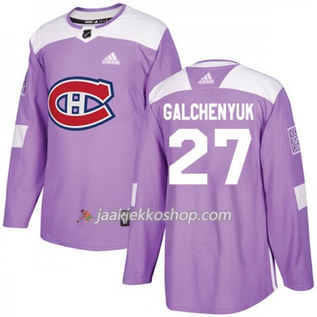 Miehille NHL Montreal Canadiens Pelipaita Alex Galchenyuk 27 Adidas 2017-2018 Violetti Fights Cancer Practice Authentic